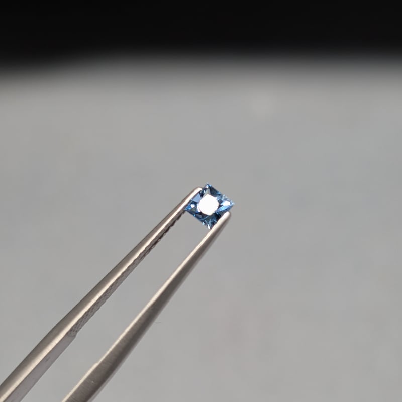 濃い色アクアマリン 0.25ct 3.5×3.5mm プリンセスカットルース サンタ