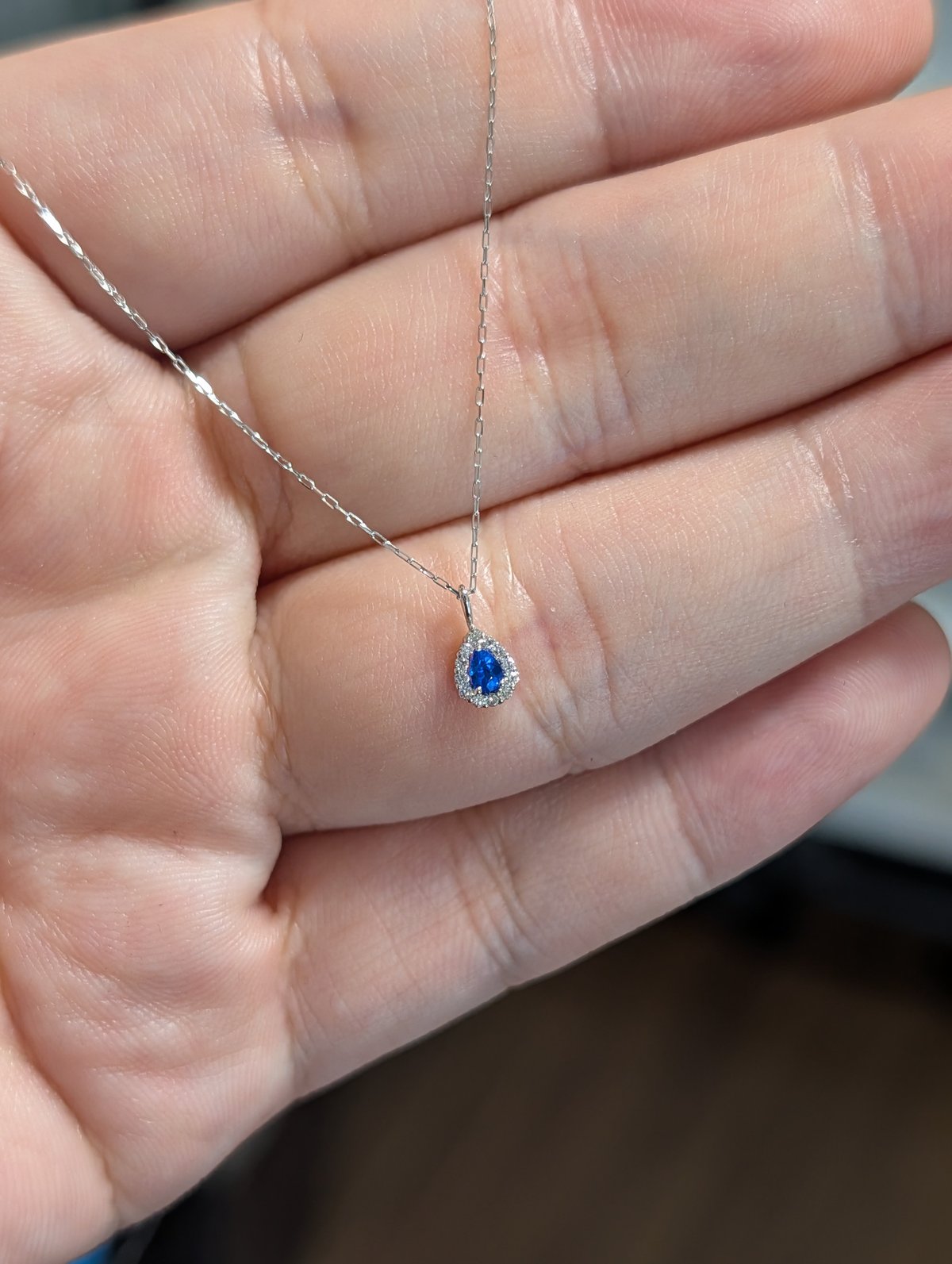 にゃおJG291★高級 アウイナイト0.08ct ダイヤ ヘッド ソ付 PT950/PT850 アウイナイト 0.04ct ダイヤモンド 0.03ct しずく ミニミ