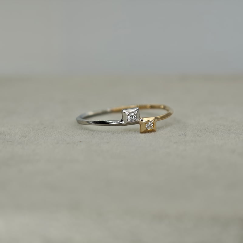 GLORY DESIGN】PT900/K18 ダイヤモンド 0.02ct リング サンプルサ