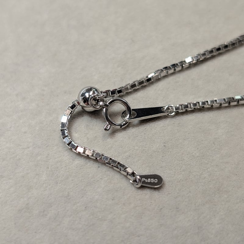 新品未使用 Pt850 ベネチアン チェーン ネックレス アジャスター付き ベネチアンチェーン ネックレス Pt850 幅1.4mm 45cm ※スライド