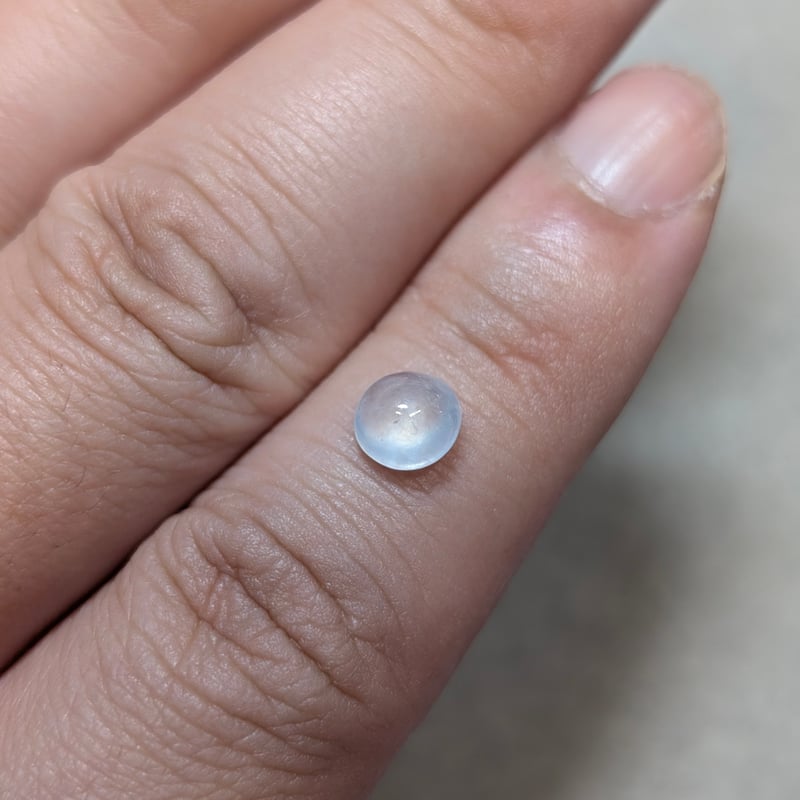 日独鑑別書】氷翡翠 1.198ct 6.14×6.22mm ラウンド カボション カット