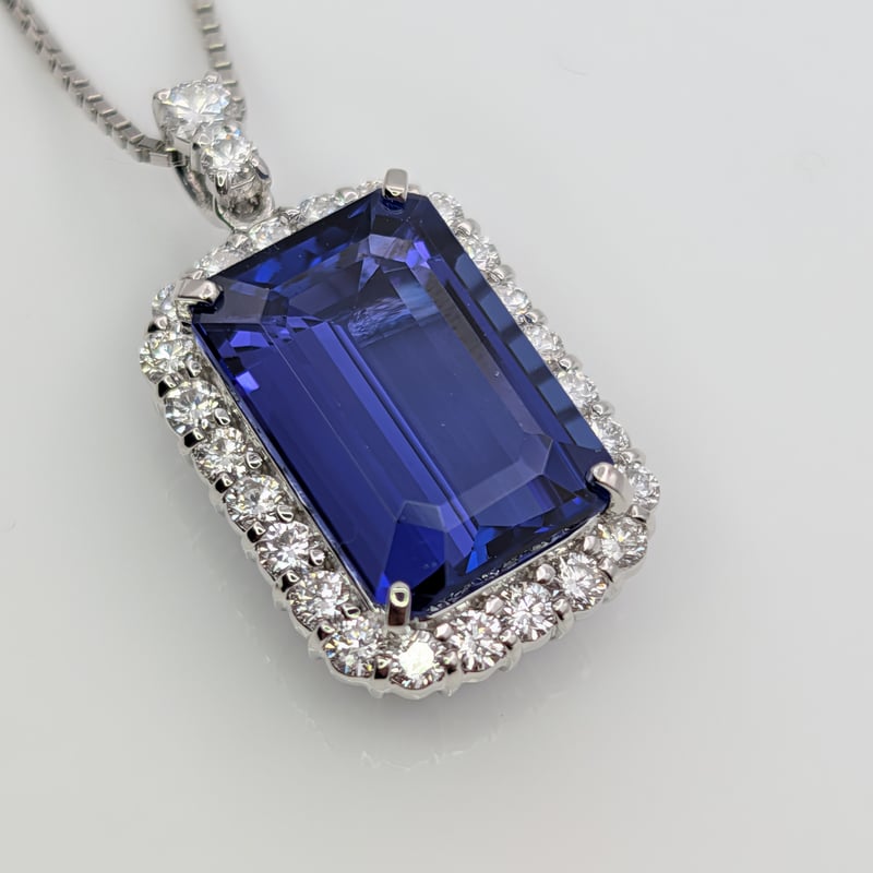 日独鑑別書】PT950/PT850 タンザナイト 10.40ct ダイヤモンド 1.180c