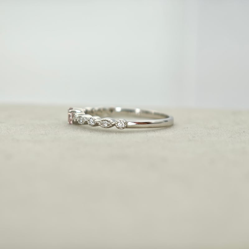 CGL鑑定書付】PT950 ピンクダイヤモンド 0.08ct ダイヤモンド 0.06ct リ