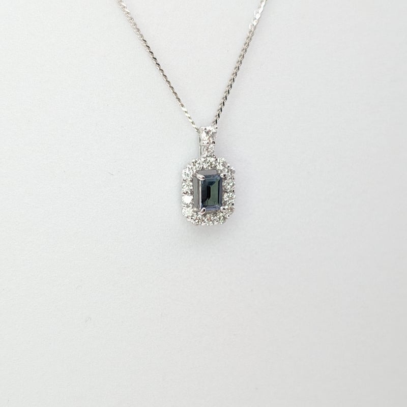 PT950/850アレキサンドライト 0.15ct ダイヤモンド 0.16ct ペンダント