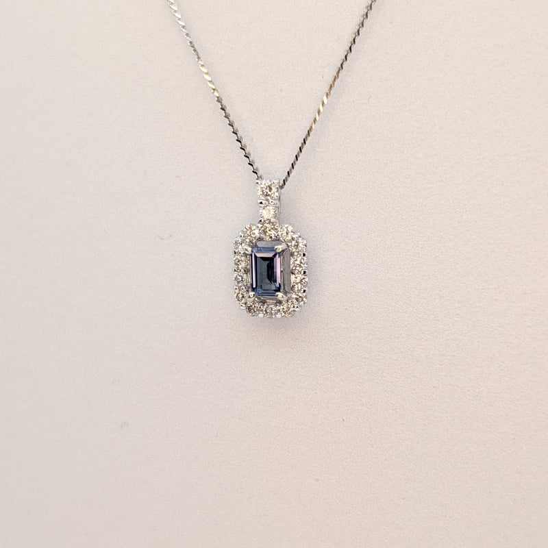 PT950/850アレキサンドライト 0.15ct ダイヤモンド 0.16ct ペンダント