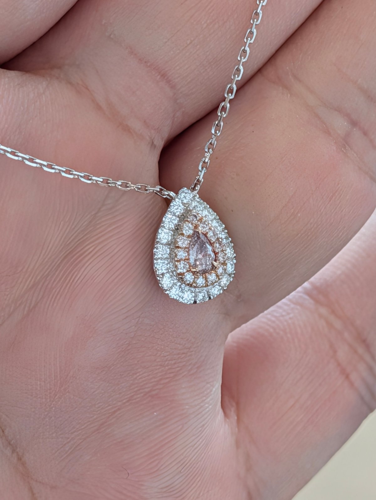 K18WG/K18PG ピンクダイヤモンド 0.14ct PD 0.08ct D 0.19ct