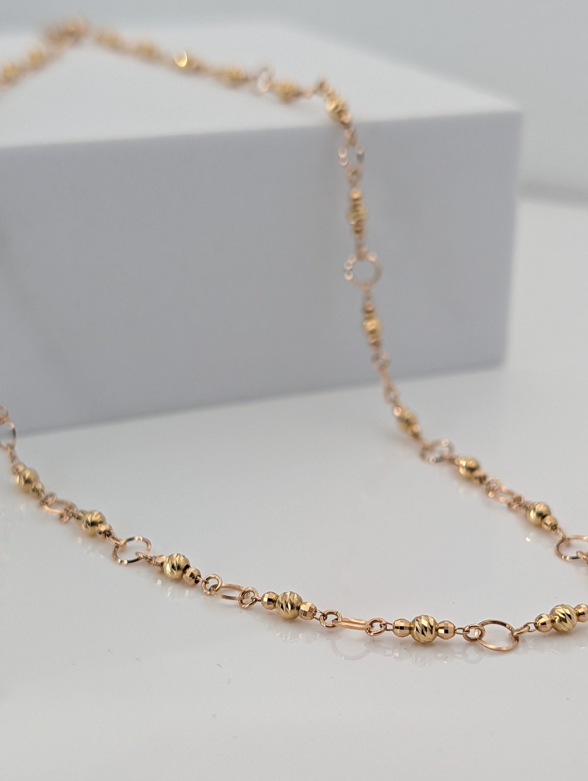 K18YG/ローズゴールド 45cm 5.62g スライドアジャスター付 コンビ