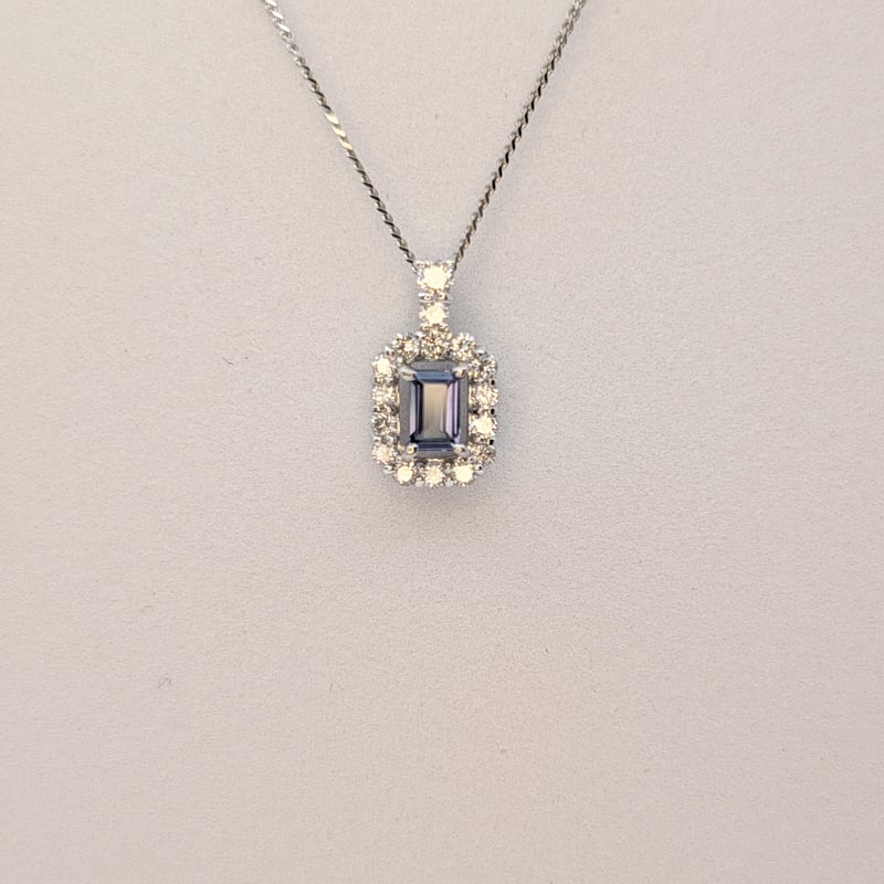 PT950/850アレキサンドライト 0.15ct ダイヤモンド 0.16ct ペンダント