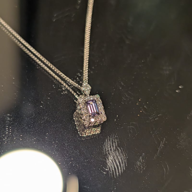 PT950/850アレキサンドライト 0.18ct ダイヤモンド 0.16ct ペンダント