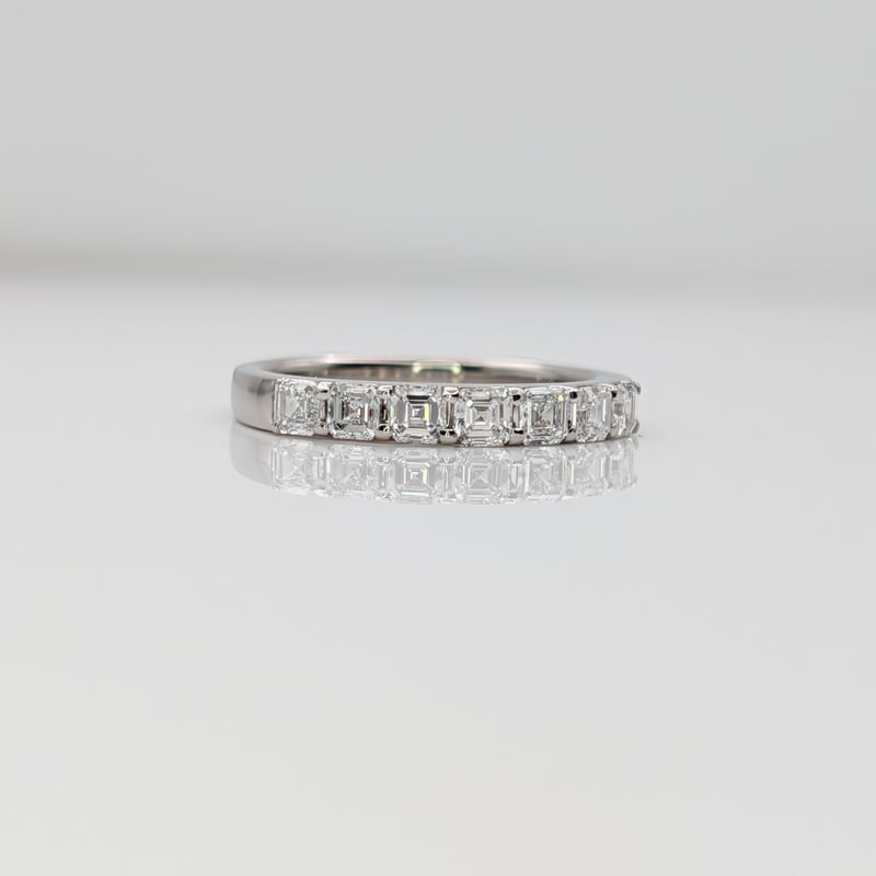 CGL鑑定書】PT900 ダイヤモンド 0.741ctアッシャーカット7pcs Dカラー V