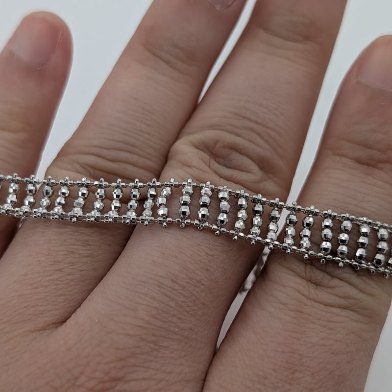 K18WG ブレスレット 18.0cm 6.32g ミラーボール | 鈴木屋byJOA STORE