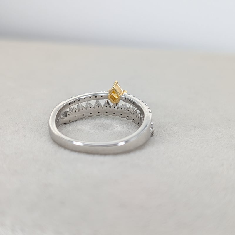 CGLソ】PT950/K18YG イエローダイヤモンド 0.121ct ダイヤモンド 0.2
