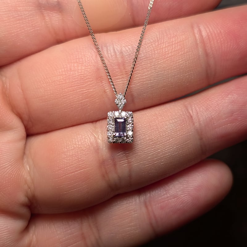 PT950/850アレキサンドライト 0.18ct ダイヤモンド 0.16ct ペンダント