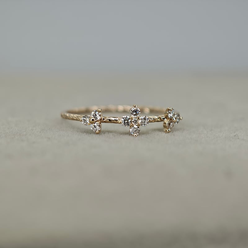 GLORY DESIGN】K10 ダイヤモンド 0.14ct カッティング リング サンプル