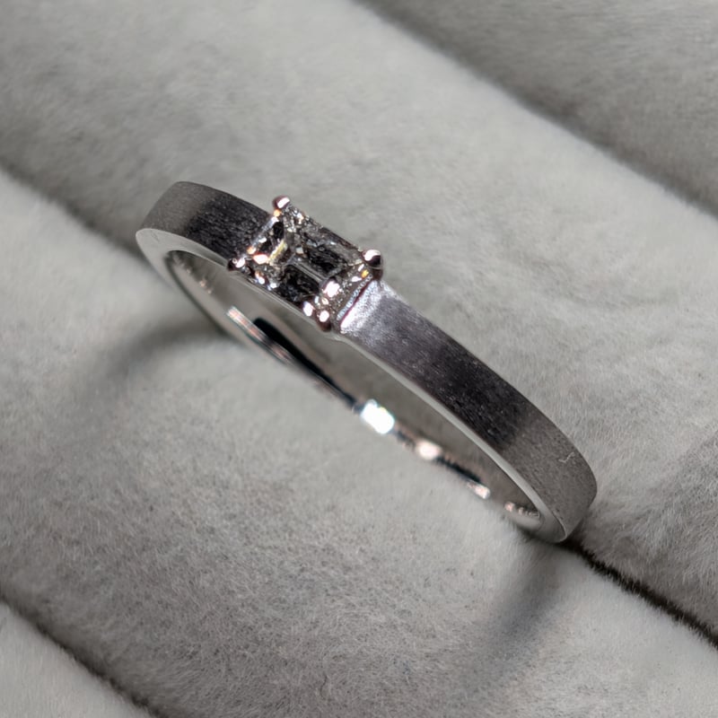 現品限り】PT900 ダイヤモンド 0.25ct ヘアライン仕上げ リング 12号 