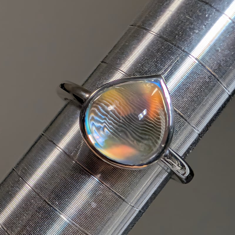 現品限り】PT900 最高品質アンデシンラブラドライト 4.37ct 鍛造リング