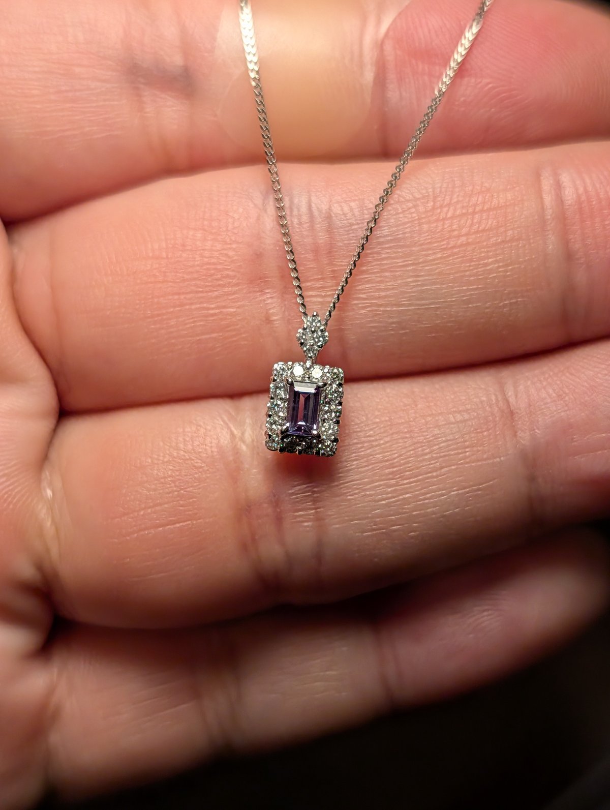 PT950/850アレキサンドライト 0.18ct ダイヤモンド 0.16ct ペンダント