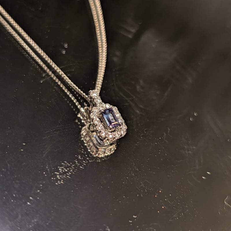 PT950/850アレキサンドライト 0.15ct ダイヤモンド 0.16ct ペンダント