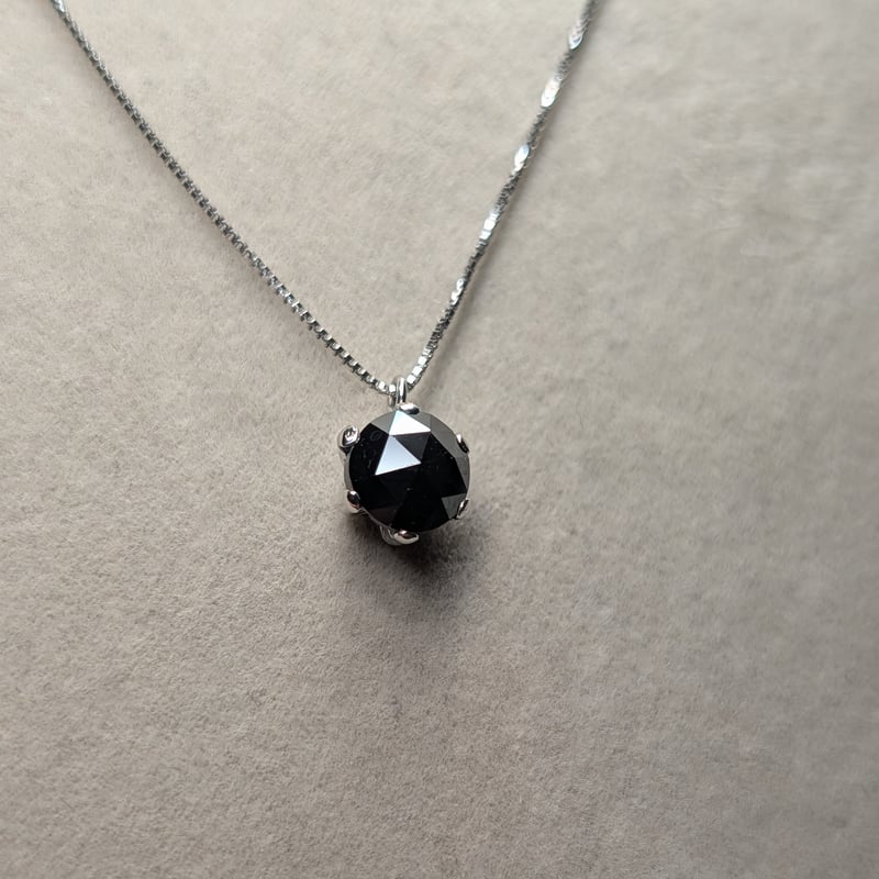 PT900/850 ブラック ダイヤモンド 1.00ct ペンダント 45cmスライド