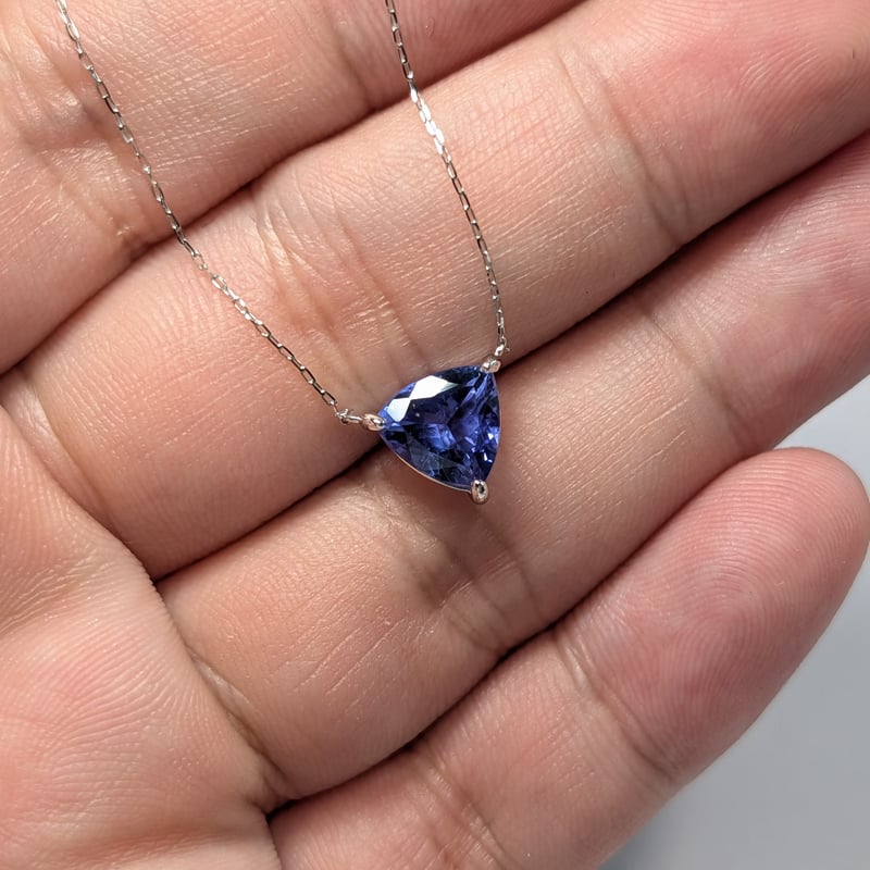 PT900/850 タンザナイト 1.70ct トリリアントペンダント 45cmスライド 