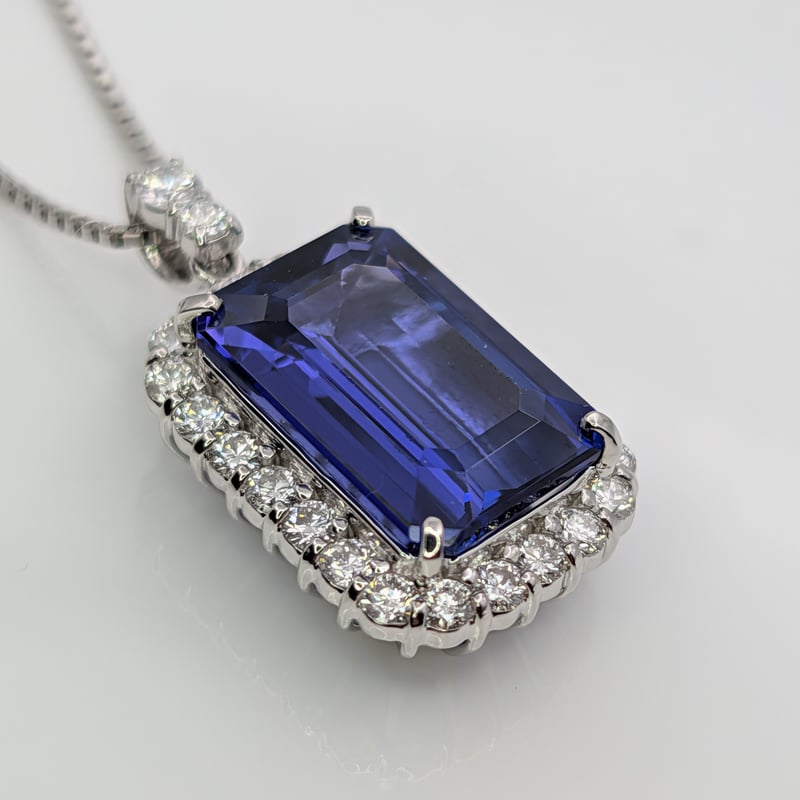 日独鑑別書】PT950/PT850 タンザナイト 10.40ct ダイヤモンド 1.180c