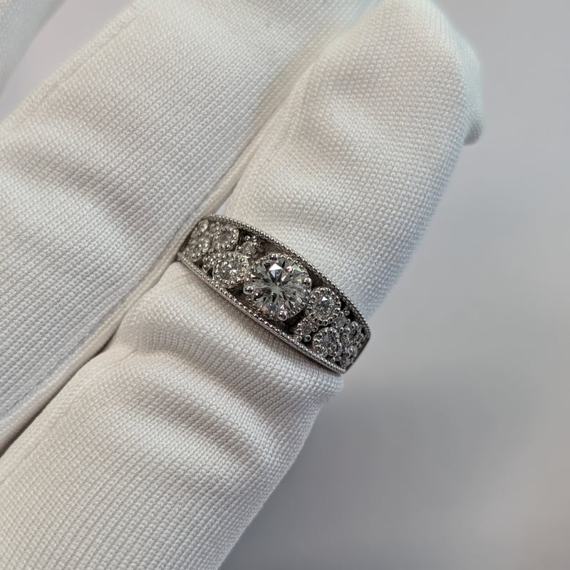 CGL鑑定書付】PT900 ダイヤモンド 0.504ct ダイヤモンド 0.233ct リン