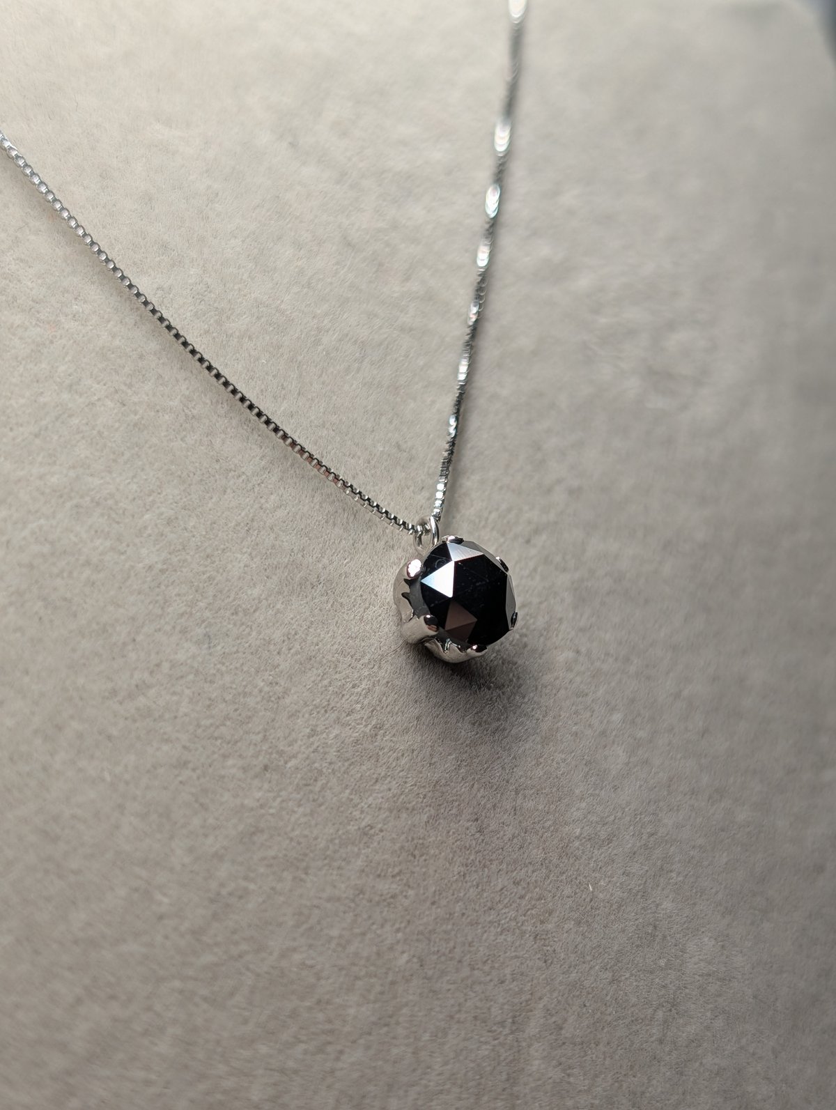 PT900/850 ブラック ダイヤモンド 1.00ct ペンダント 45cmスライド