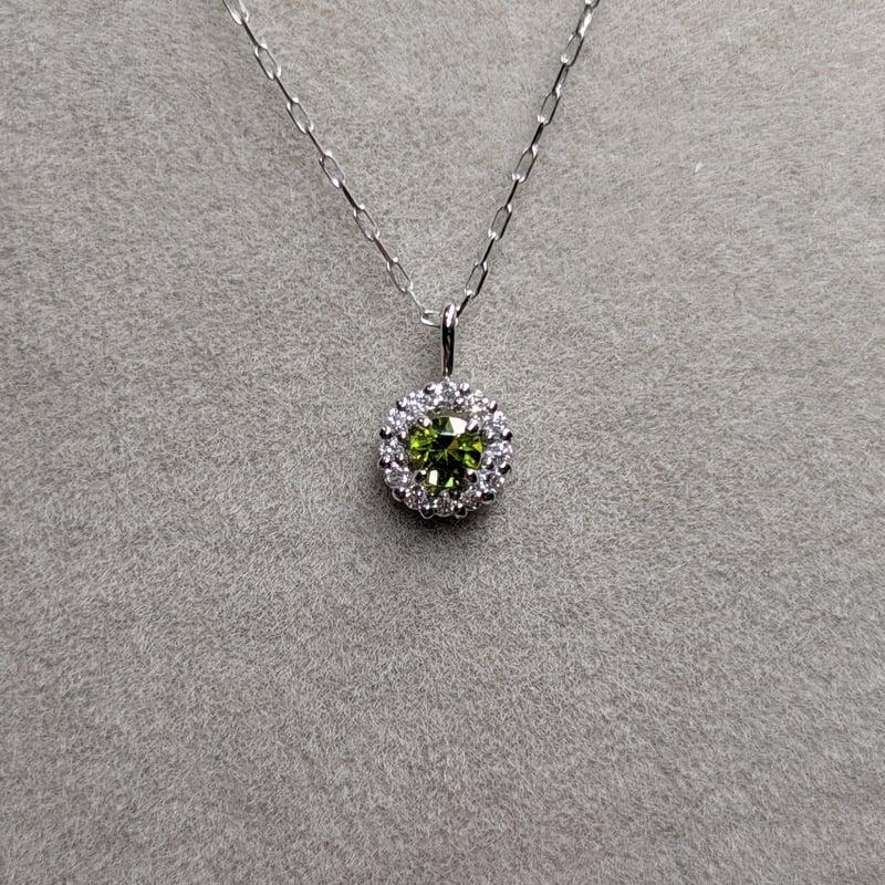 PT900/850 デマントイド ガーネット 0.05ct ダイヤモンド 0.03ct ペン