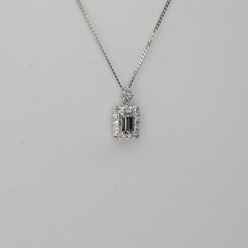 PT950/850アレキサンドライト 0.18ct ダイヤモンド 0.16ct ペンダント 
