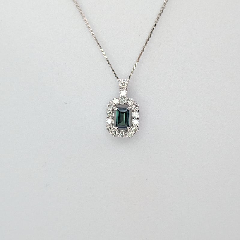 PT950/850アレキサンドライト 0.15ct ダイヤモンド 0.16ct ペンダント