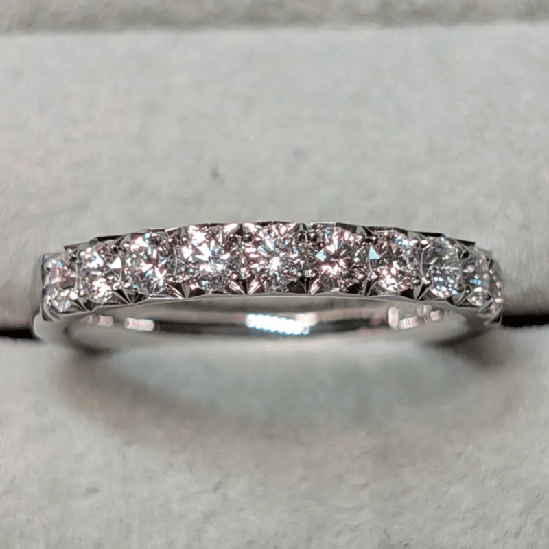 受注生産】鈴木屋VSupダイヤモンド使用 ヤマガタ留めハーフエタニティ