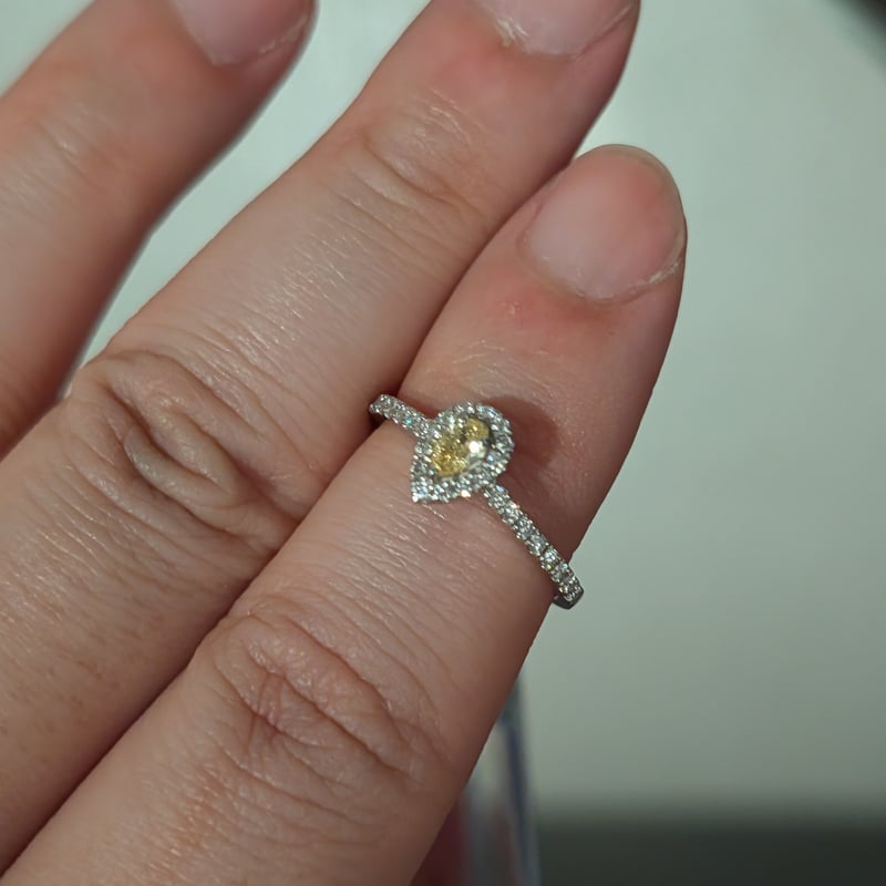 K18 イエローダイヤモンド リング 品番d24-257 CGLソ】K18イエローダイヤモンド0.149ct×ダイヤモンド0.25ct リング FAN