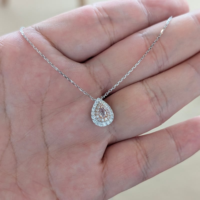 K18WG/K18PG ピンクダイヤモンド 0.14ct PD 0.08ct D 0.19ct