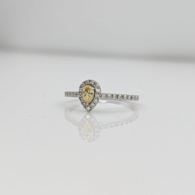 CGLソ】K18 インテンス イエロー ダイヤモンド0.149ct×ダイヤモンド