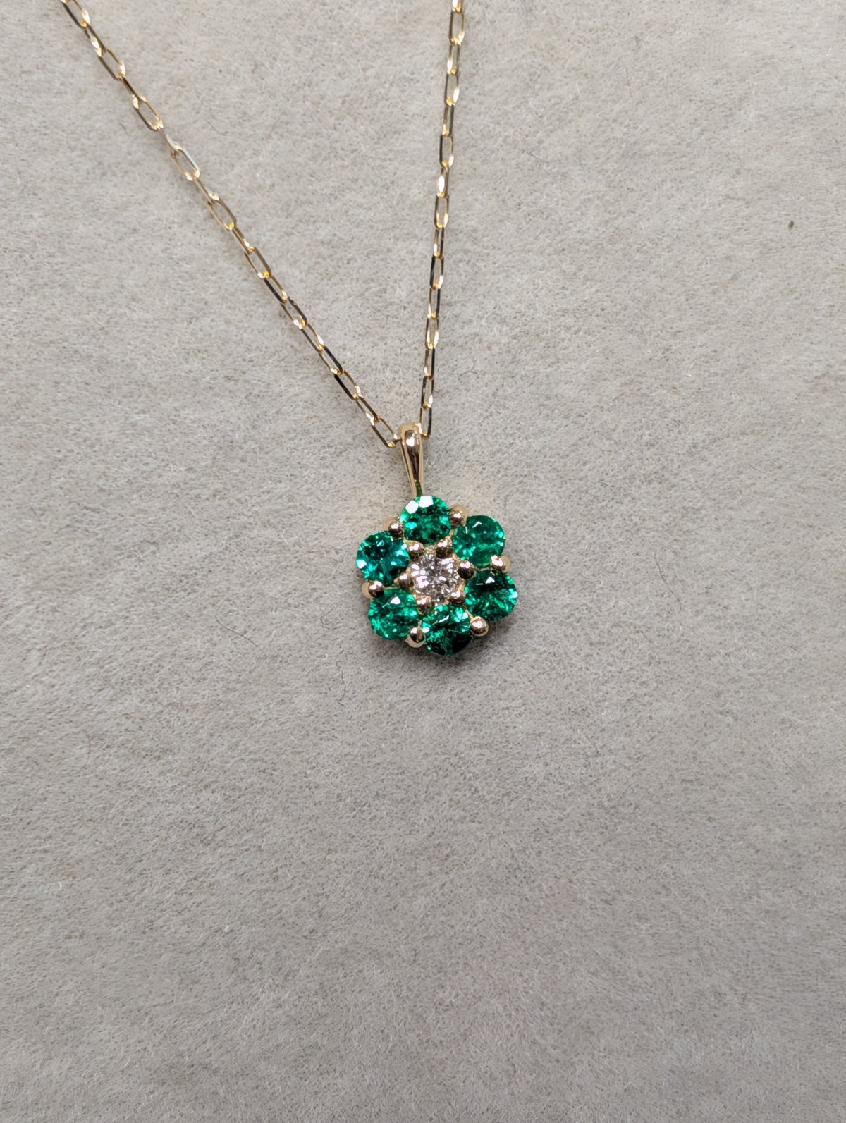メーカー協賛セール】K18 エメラルド 0.10ct ダイヤモンド 0.01ct
