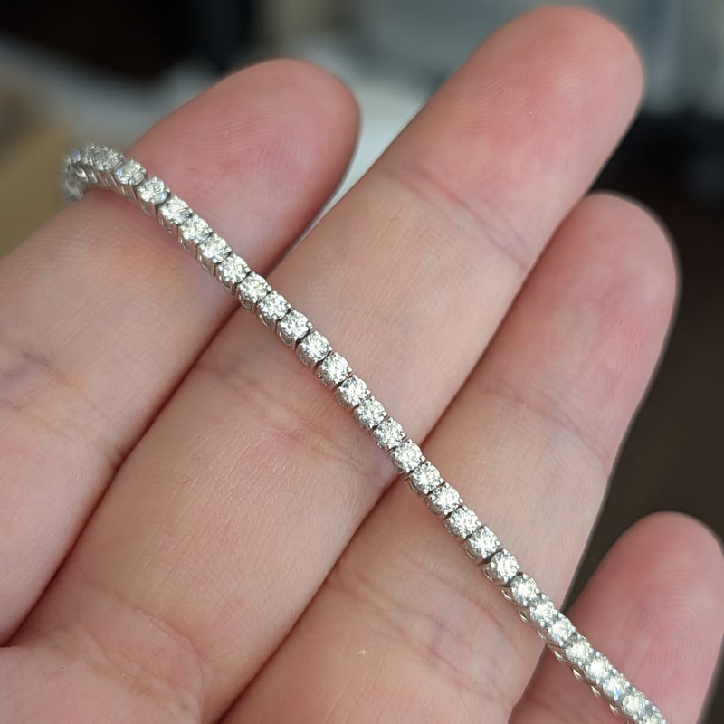 受注生産】750 (K18WG) ダイヤモンド 約3.0ct 17.7cm 2.1mm×75