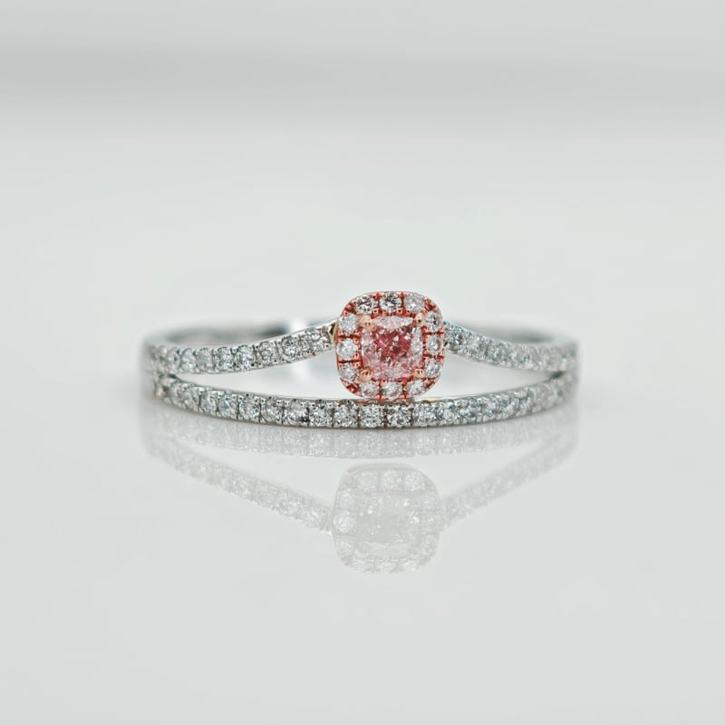 K18WG/PG ピンクダイヤモンド0.08ctダイヤモンド0.20ct リング 12号 |