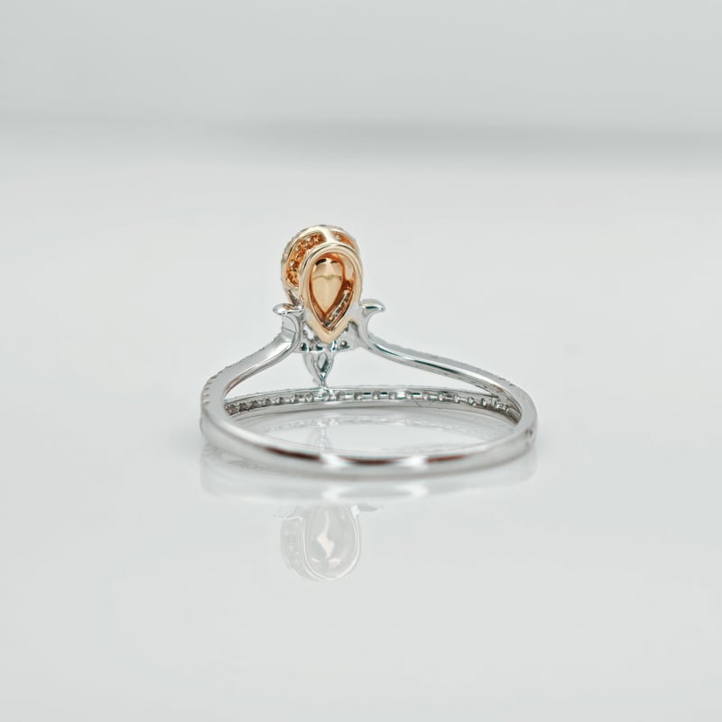 K18WG/YG イエローダイヤモンド0.18ct ダイヤモンド0.36ct リング 13.5