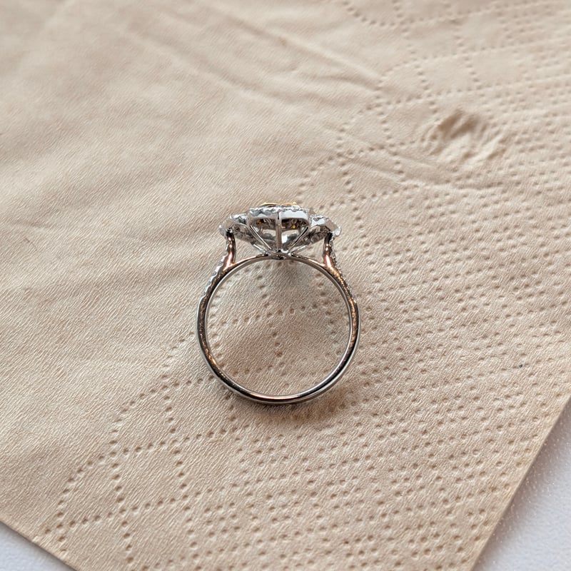k18wg イエローダイヤモンド K18WG/K18YG イエローダイヤモンド 0.42ct YD 0.13ct D 0.44c