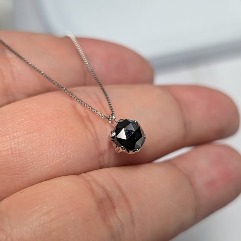 PT900/850 ブラック ダイヤモンド 1.00ct ペンダント 45cmスライド