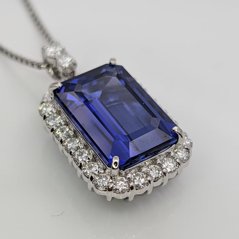 日独鑑別書】PT950/PT850 タンザナイト 10.40ct ダイヤモンド 1.180c