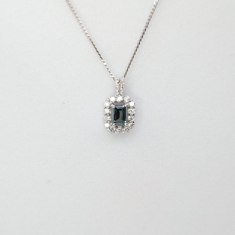 PT950/850アレキサンドライト 0.15ct ダイヤモンド 0.16ct ペンダント