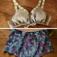 【2セット】締め付けないブラ（輪っか型）+パンツ　手作り用 型紙＆レシピ（郵送送料無料）