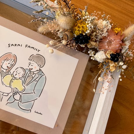 《コラボ商品》似顔絵アレンジフレーム｜結婚式・還暦祝い・新築祝い・出産祝いに