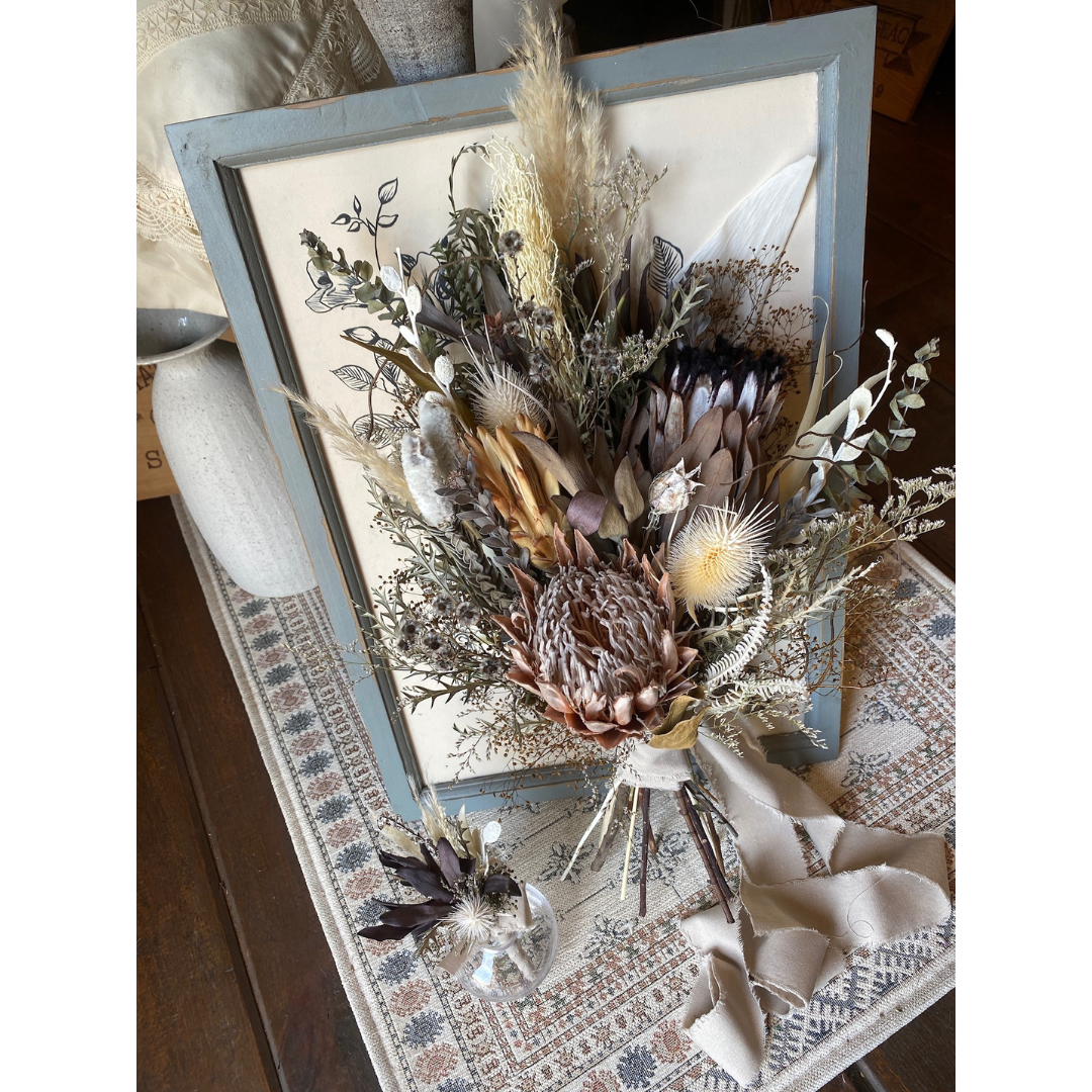 【まとめ買い】ブーケ二点、ブートニア二点 オーダーメイド》ウエディング2点セット（ブーケ・ブートニア） | Ma