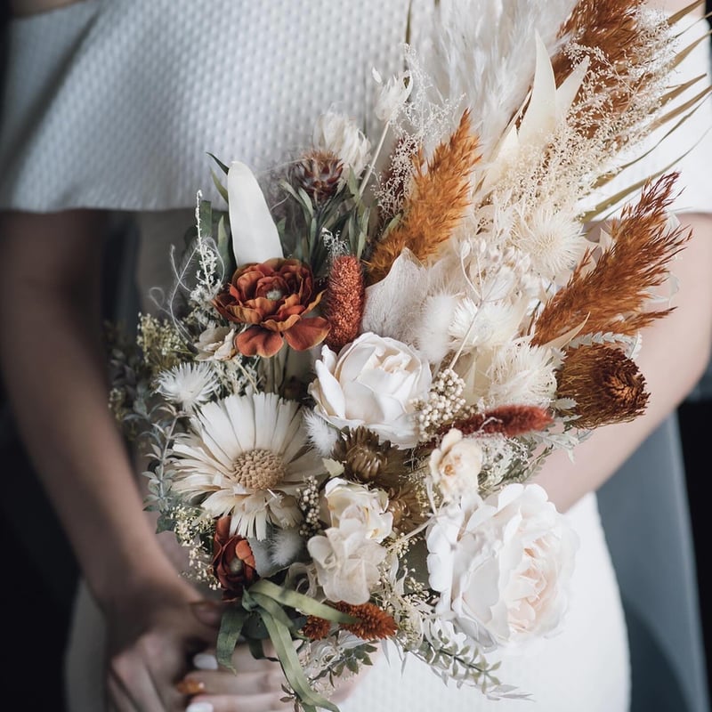 ウェディング　ブーケ　ブーケトニア　2点セット オーダーメイド》ウエディング2点セット（ブーケ・ブートニア） | Ma