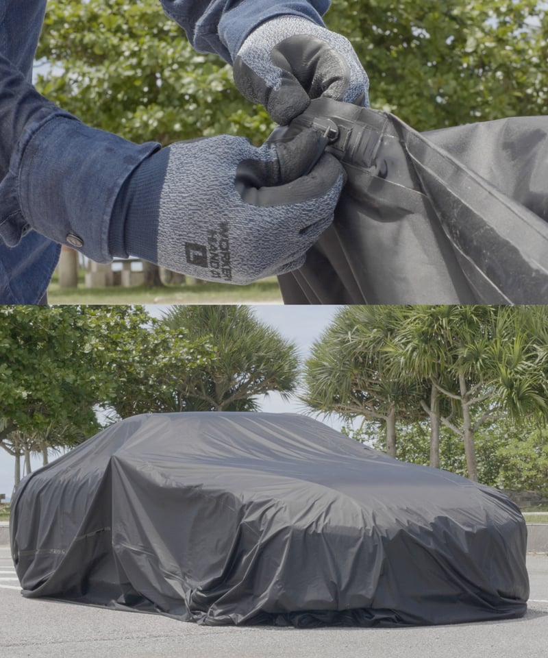 完全防水 車カバー 高耐久　一人でも簡単に着脱可能！｜水甲斐・SUI GAI 一人でも簡単に着脱可能！愛車を守る浸水防止カーバッグ｜水甲斐・SUI