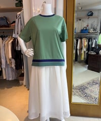 コットン100％配色ニットドッキングTシャツ