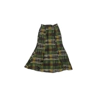 GREEN PATCHED LONG SKIRT