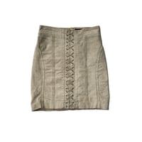 BEIGE LEATHER SKIRT